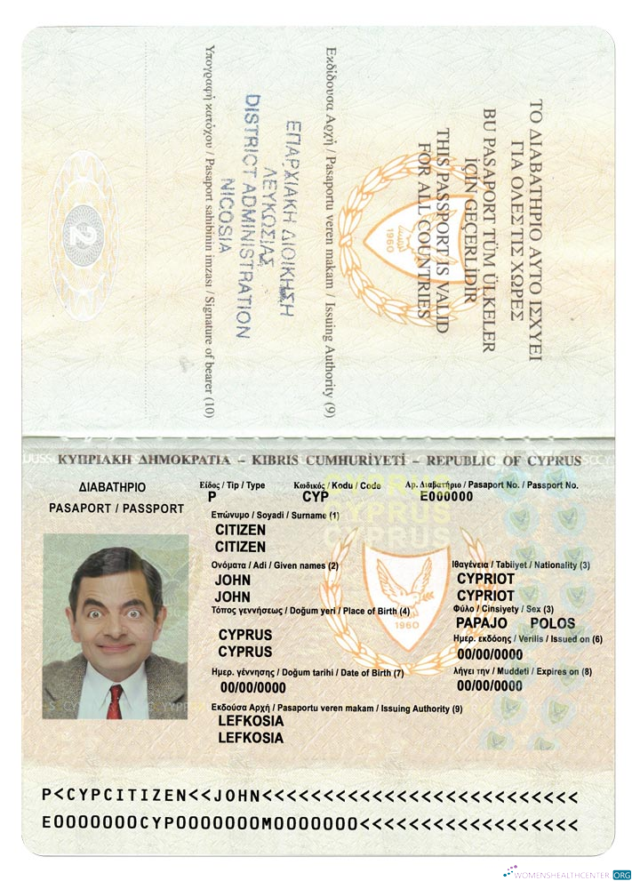Download Cyprus passport version 2 Photoshop template